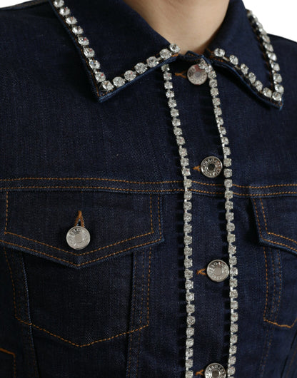 Dolce & Gabbana Elegant Denim Jewel Button Jacket
