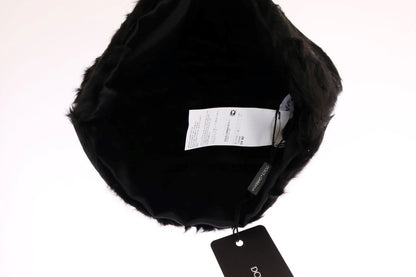 Dolce & Gabbana Elegant Black Xiangao Fur Beanie Hat