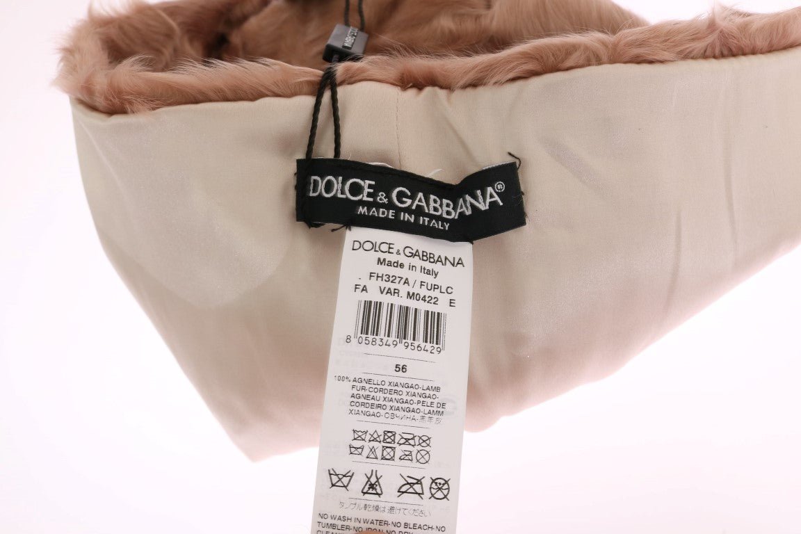 Dolce & Gabbana Beige Xiangao Fur Beanie - Timeless Elegance