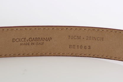 Dolce & Gabbana Polka Dot Snakeskin Belt with Silver Buckle