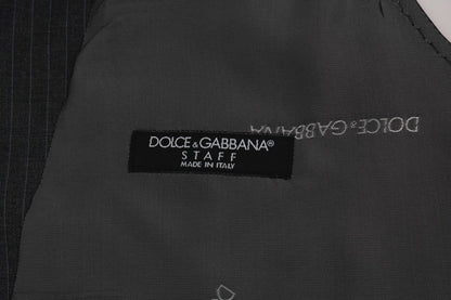 Dolce & Gabbana Gray STAFF Cotton Striped Vest