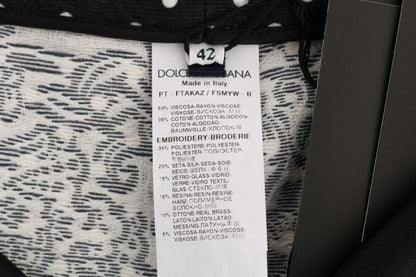 Dolce & Gabbana Black Polka Dot Sicily Crystal Pants