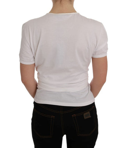 Dolce & Gabbana White Cotton Silk T-Shirt