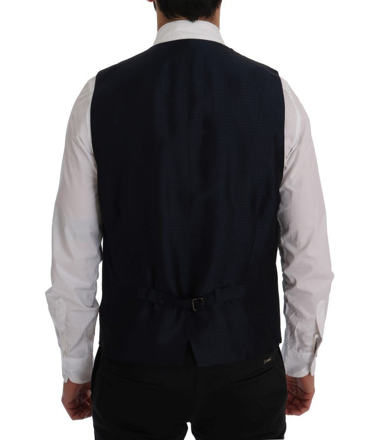 Dolce & Gabbana Elegant Blue Striped Waistcoat Vest