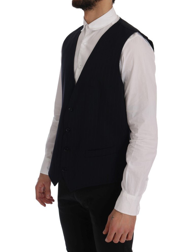 Dolce & Gabbana Blue STAFF Wool Stretch Vest