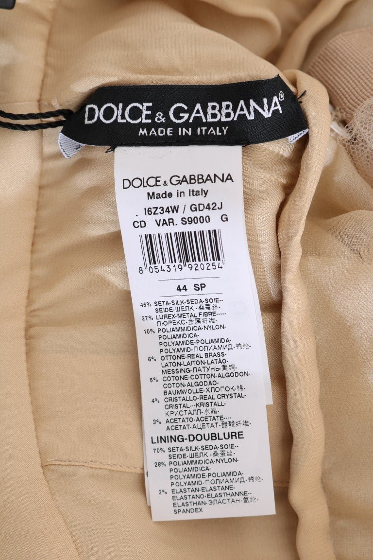 Dolce & Gabbana Elegant Embellished Lace & Organza Silk Dress