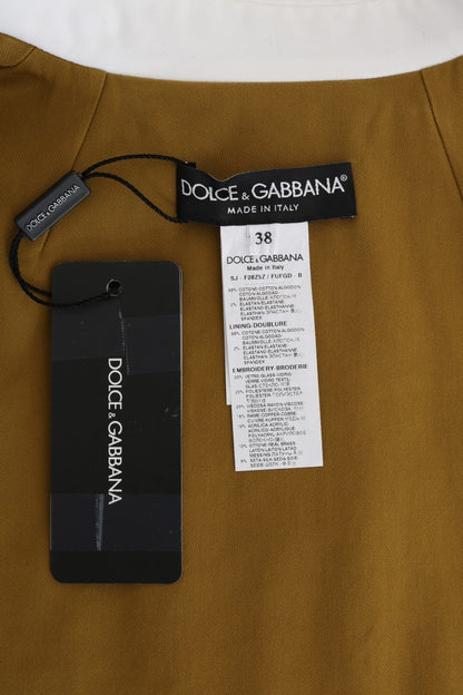 Dolce & Gabbana Yellow Crystal Cross Vest Jacket