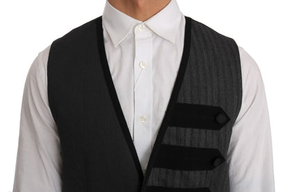 Dolce & Gabbana Elegant Gray Torrero Pattern Formal Vest