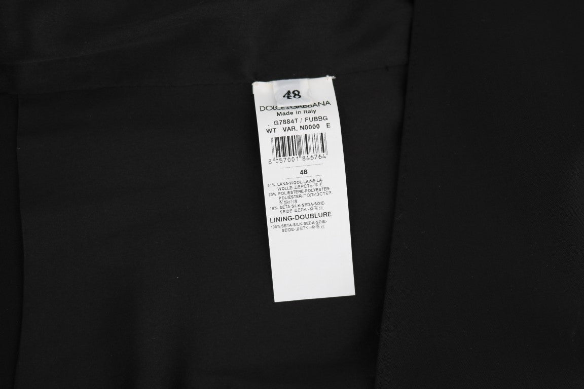 Dolce & Gabbana Black Wool Silk Vest