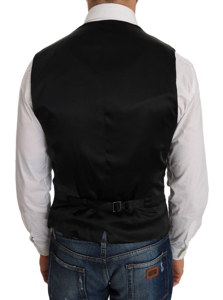 Dolce & Gabbana Elegant Polka Dot Black Dress Vest