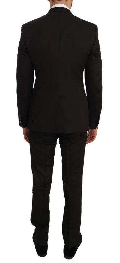 Dolce & Gabbana Elegant Brown Jacquard Martini Suit