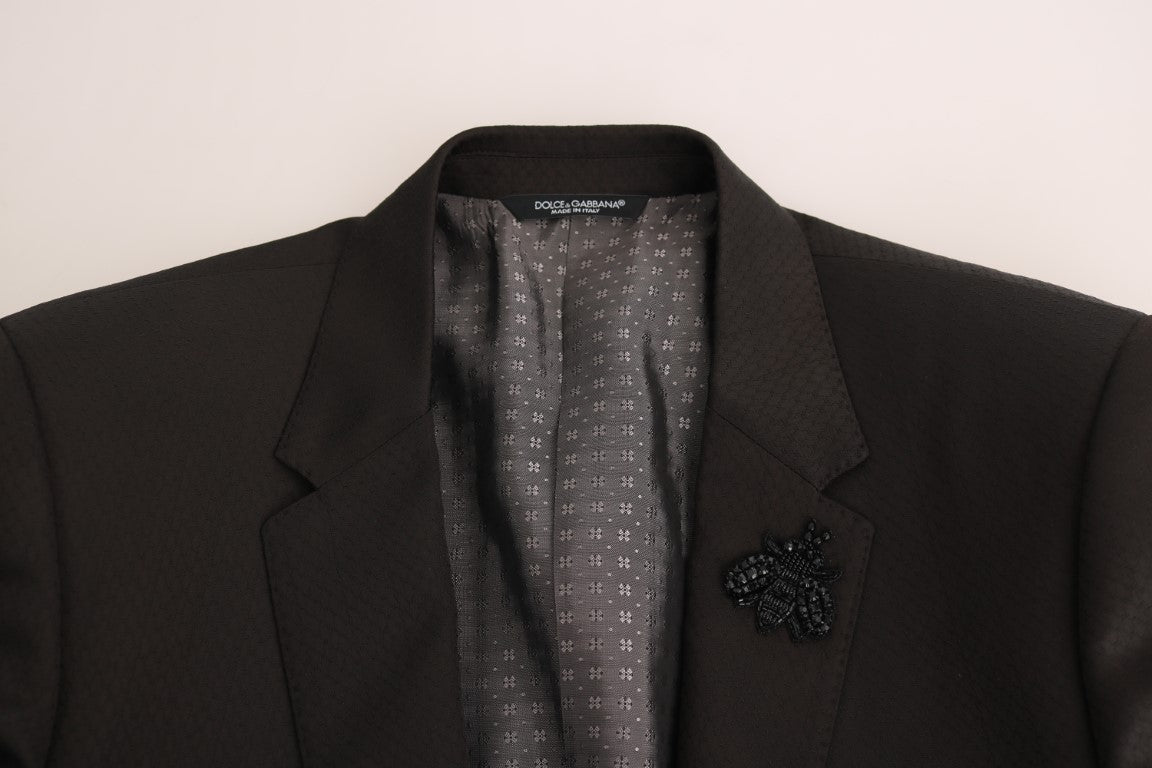 Dolce & Gabbana Elegant Brown Jacquard Martini Suit