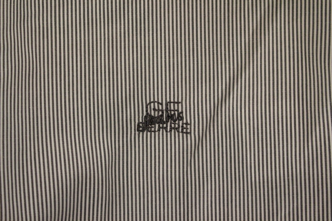 GF Ferre Gray Striped Cotton Casual Shirt