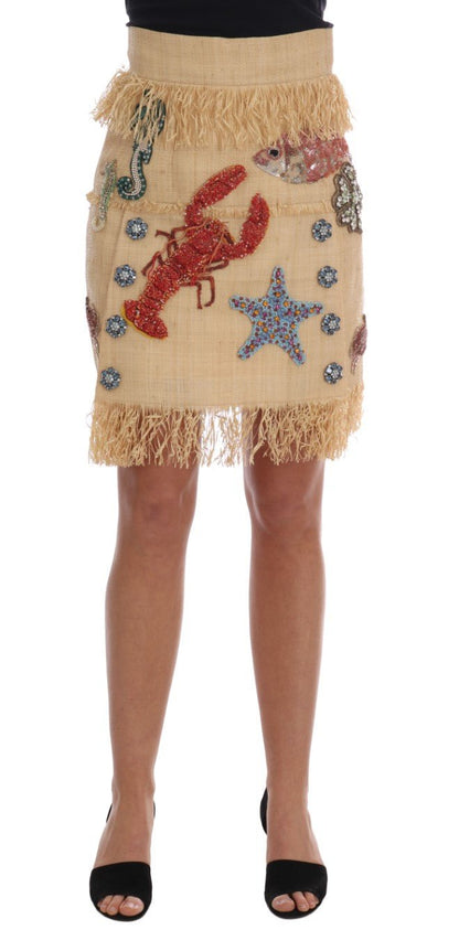 Dolce & Gabbana High-Waist Crystal-Embellished Skirt