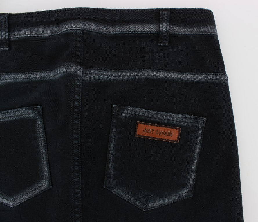 Cavalli Blue Cotton Stretch Baggy Relax Jeans