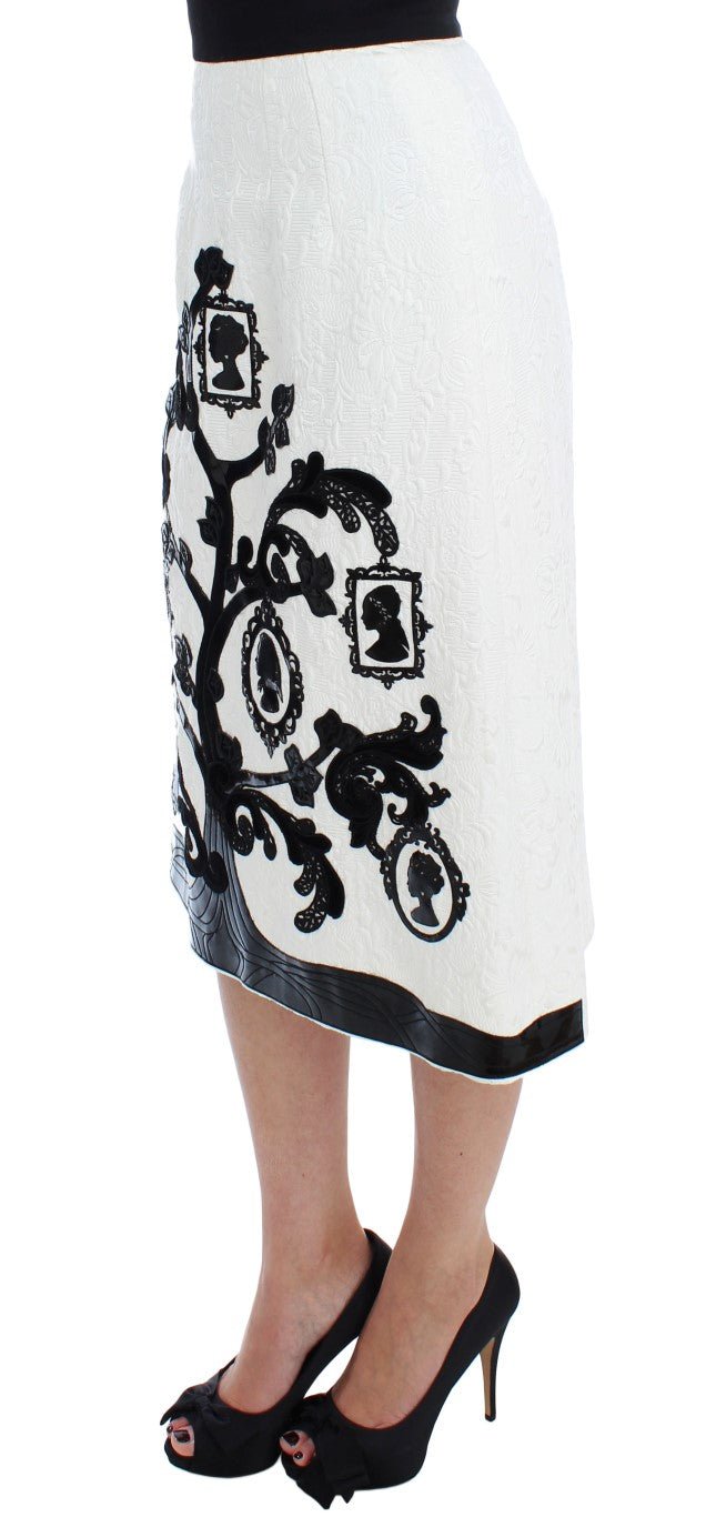 Dolce & Gabbana Elegant Floral Brocade High-Waist Skirt