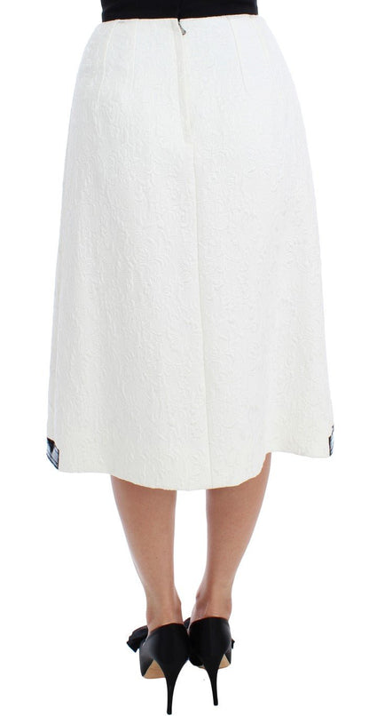 Dolce & Gabbana Elegant Floral Brocade High-Waist Skirt