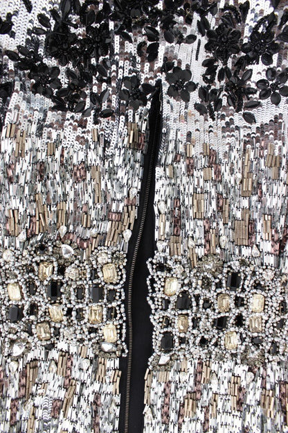 Dolce & Gabbana Silver Crystal Embellished Shift Dress Masterpiece