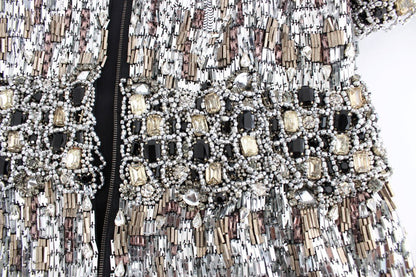Dolce & Gabbana Silver Crystal Embellished Shift Dress Masterpiece