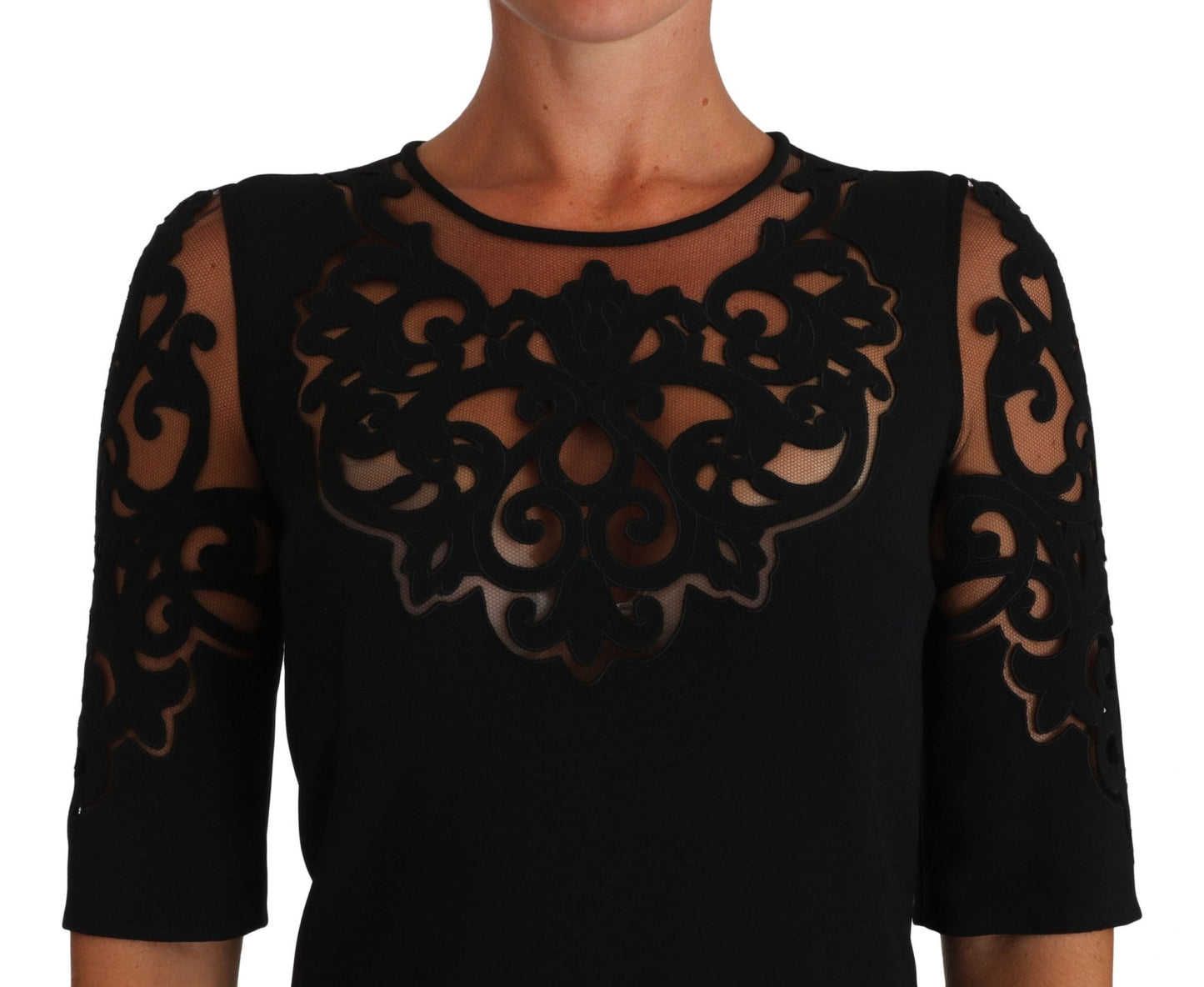 Dolce & Gabbana Elegant Black Cut-Out Detail Dress