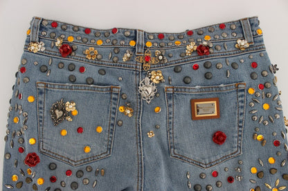 Dolce & Gabbana Enchanted Sicily Crystal Heart Boyfriend Jeans
