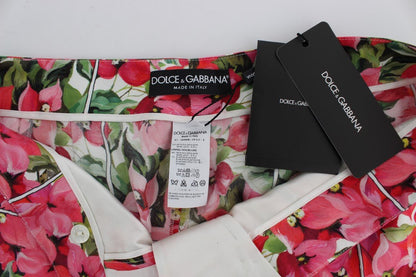 Dolce & Gabbana Multicolor Floral Silk Capri Pants