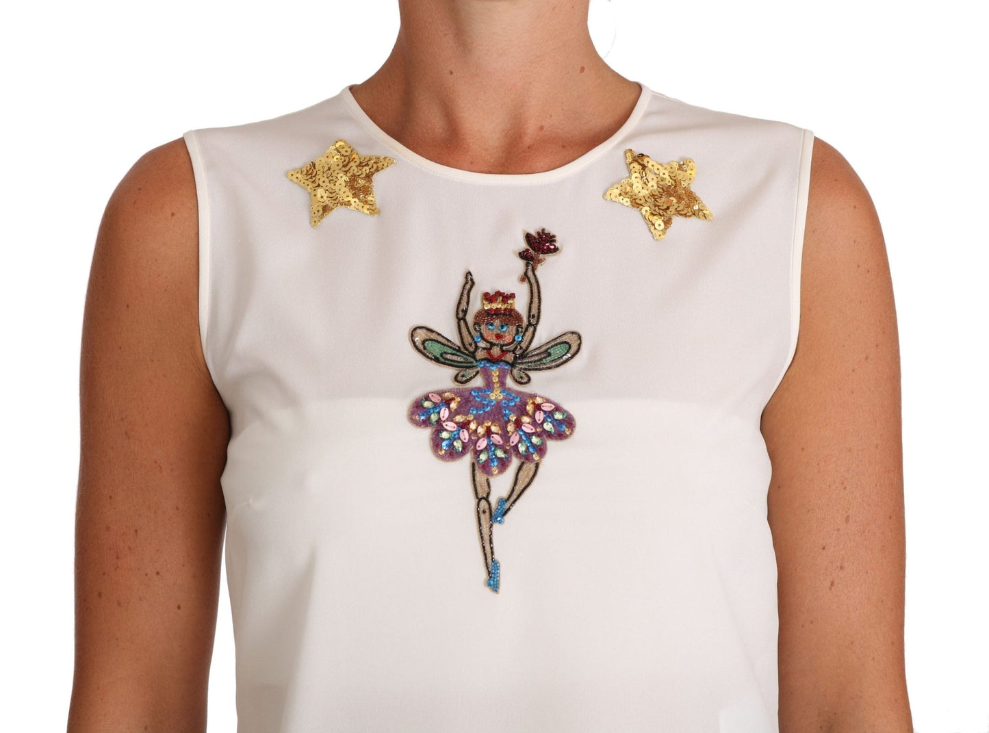 Dolce & Gabbana Enchanted Crystal-Embellished Silk Blouse
