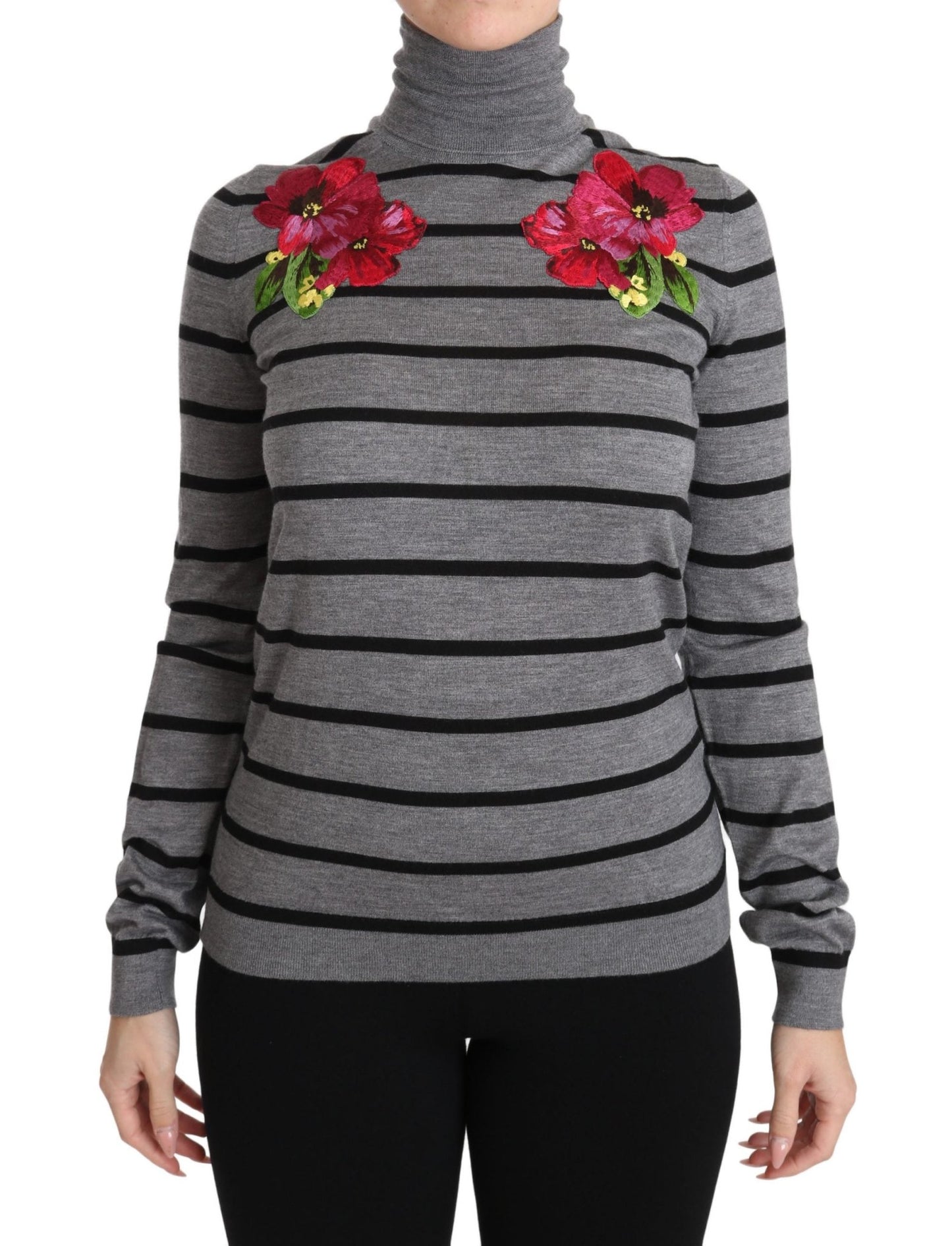Dolce & Gabbana Elegant Embroidered Cashmere-Silk Sweater