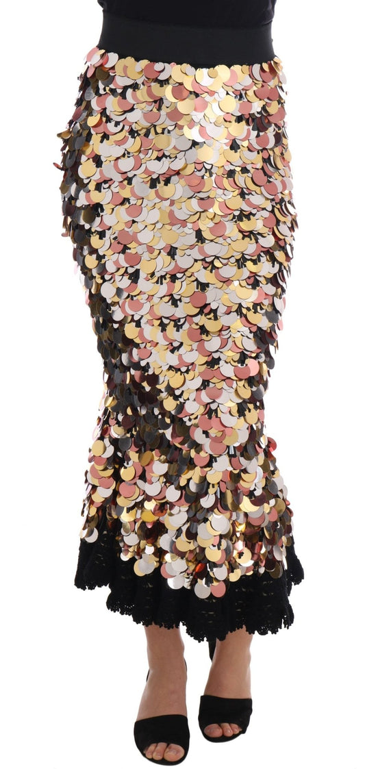 Dolce & Gabbana Sequin Embellished High-Waist Pencil Skirt