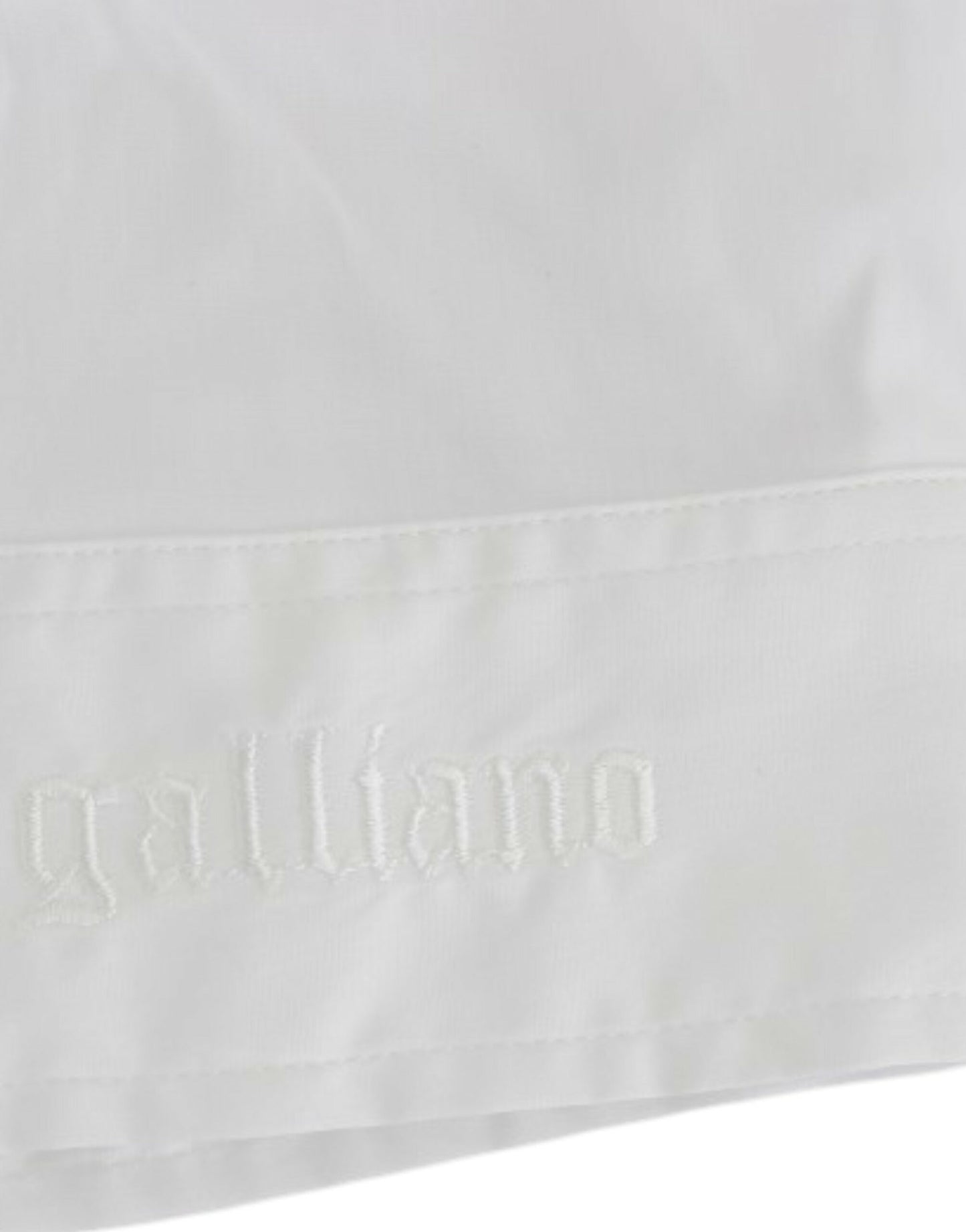 John Galliano Chic White Cotton Blend Shortsleeve Blouse