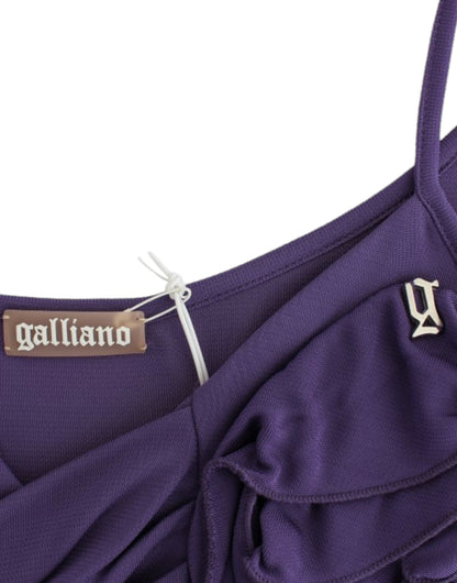 John Galliano Elegant Purple Jersey Cocktail Dress