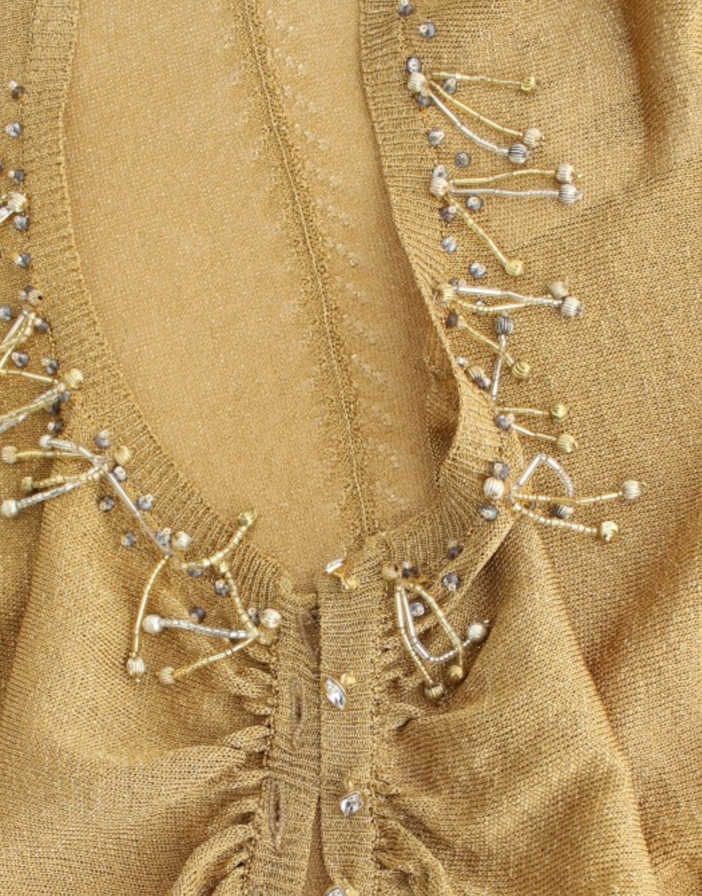 Cavalli Embellished Gold Shimmer Shrug
