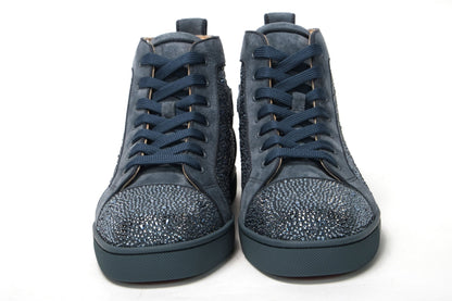 Christian Louboutin Blue Louis Junior Spikes Sneaker Shoes