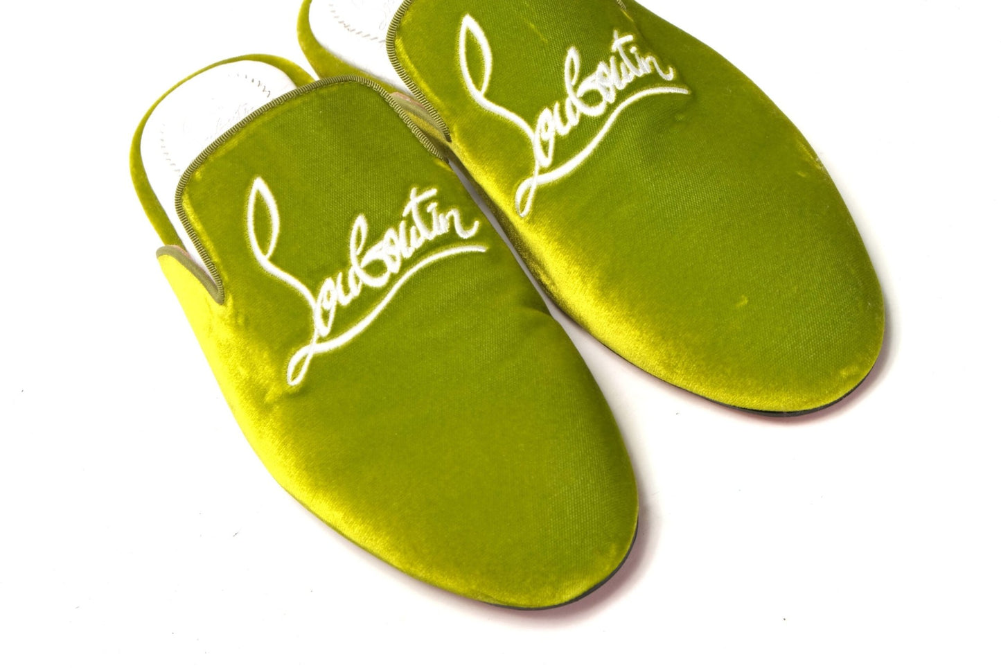 Christian Louboutin Bourgeon Lime Navy Coolito Flat Shoes
