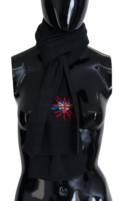 Dolce & Gabbana Black Sacred Heart #DGLovesLondon Wrap Scarf