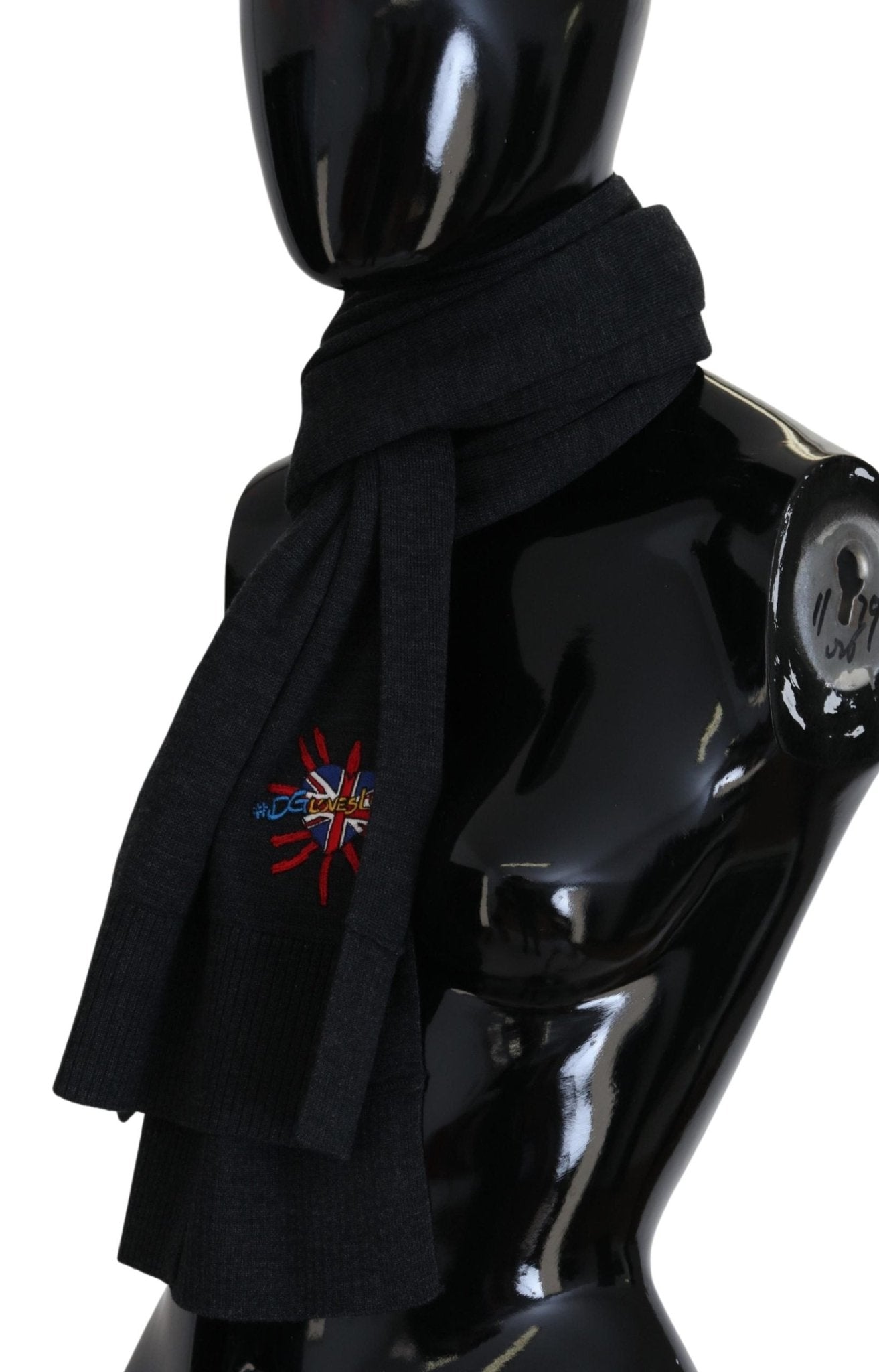Dolce & Gabbana Elegant Black Wool Scarf Wrap