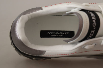 Dolce & Gabbana White Leather Shoes Womens Logo Portofino Sneakers