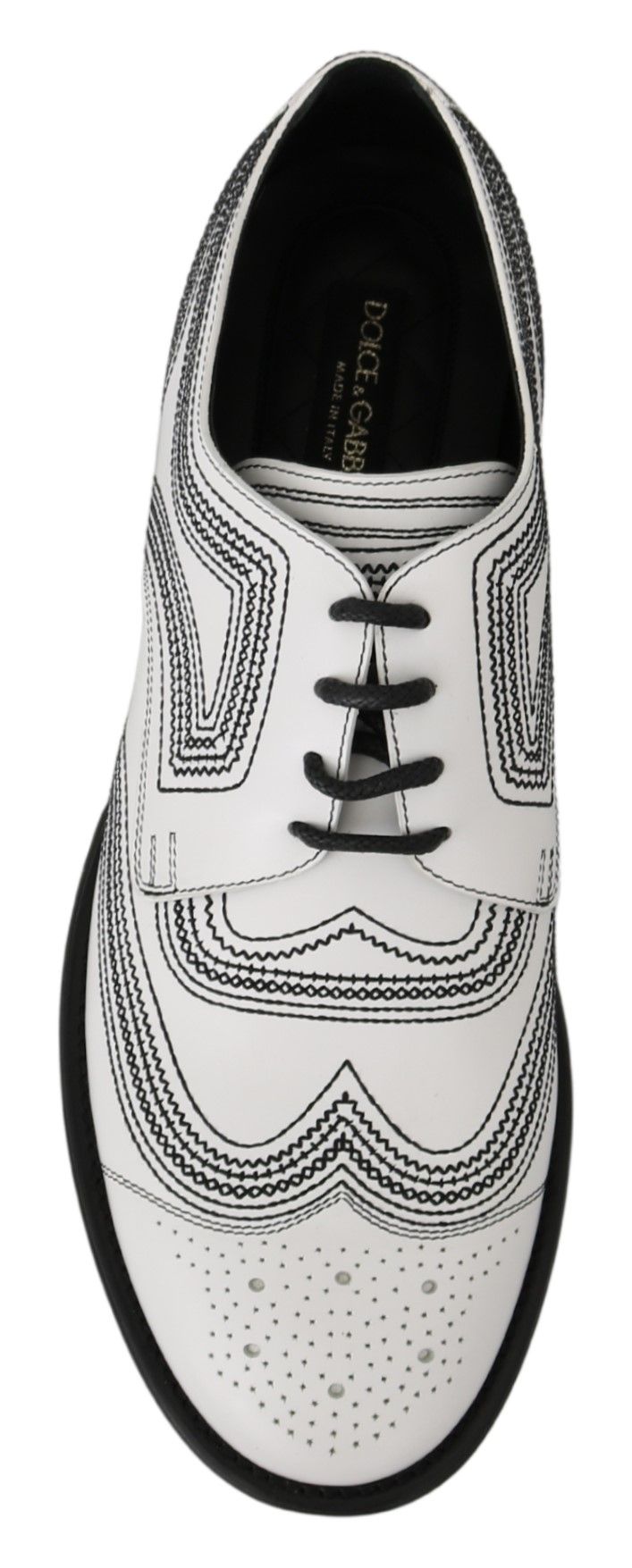 Dolce & Gabbana Elegant White Leather Derby Shoes