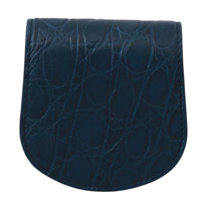 Dolce & Gabbana Sleek Blue Caimano Condom Case Wallet