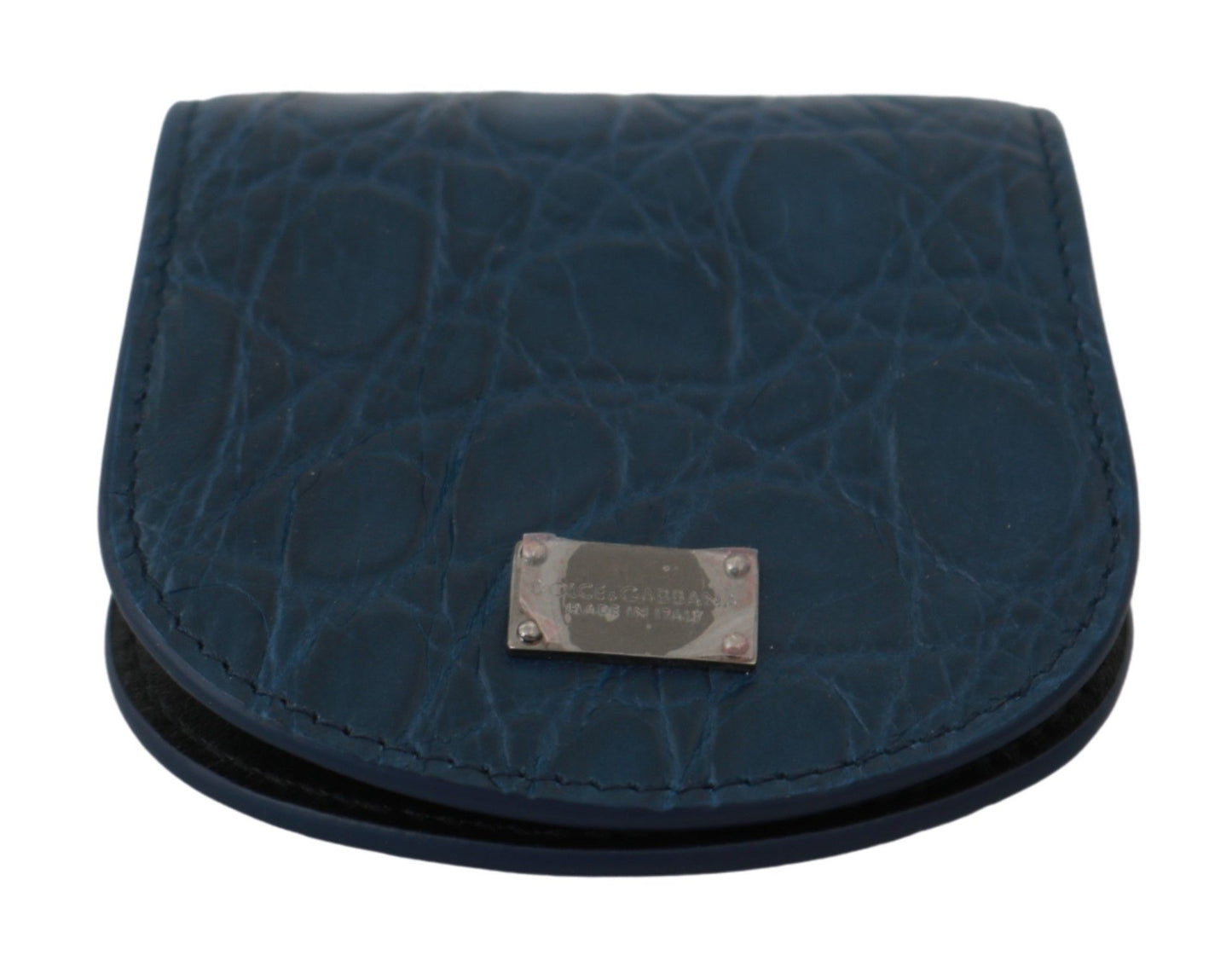 Dolce & Gabbana Sleek Blue Caimano Condom Case Wallet