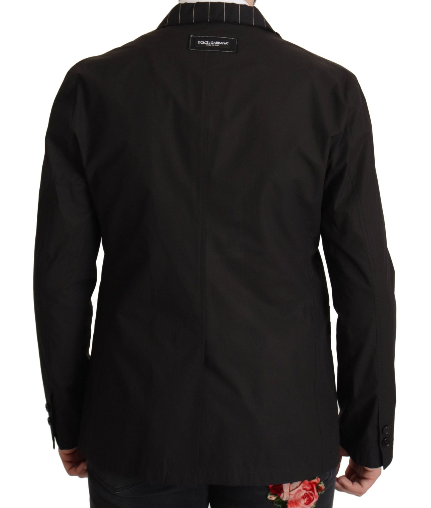 Dolce & Gabbana Elegant Black Cotton-Wool Blend Blazer Jacket