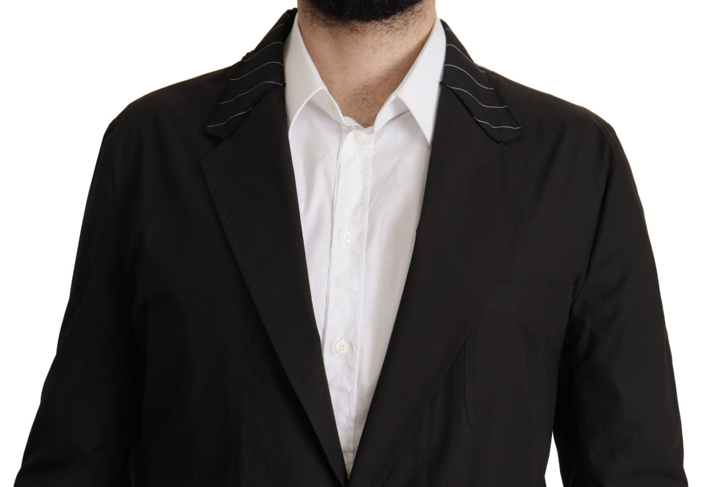 Dolce & Gabbana Elegant Black Cotton-Wool Blend Blazer Jacket