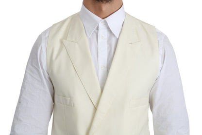 Dolce & Gabbana Elegant Cream Wool Dress Vest
