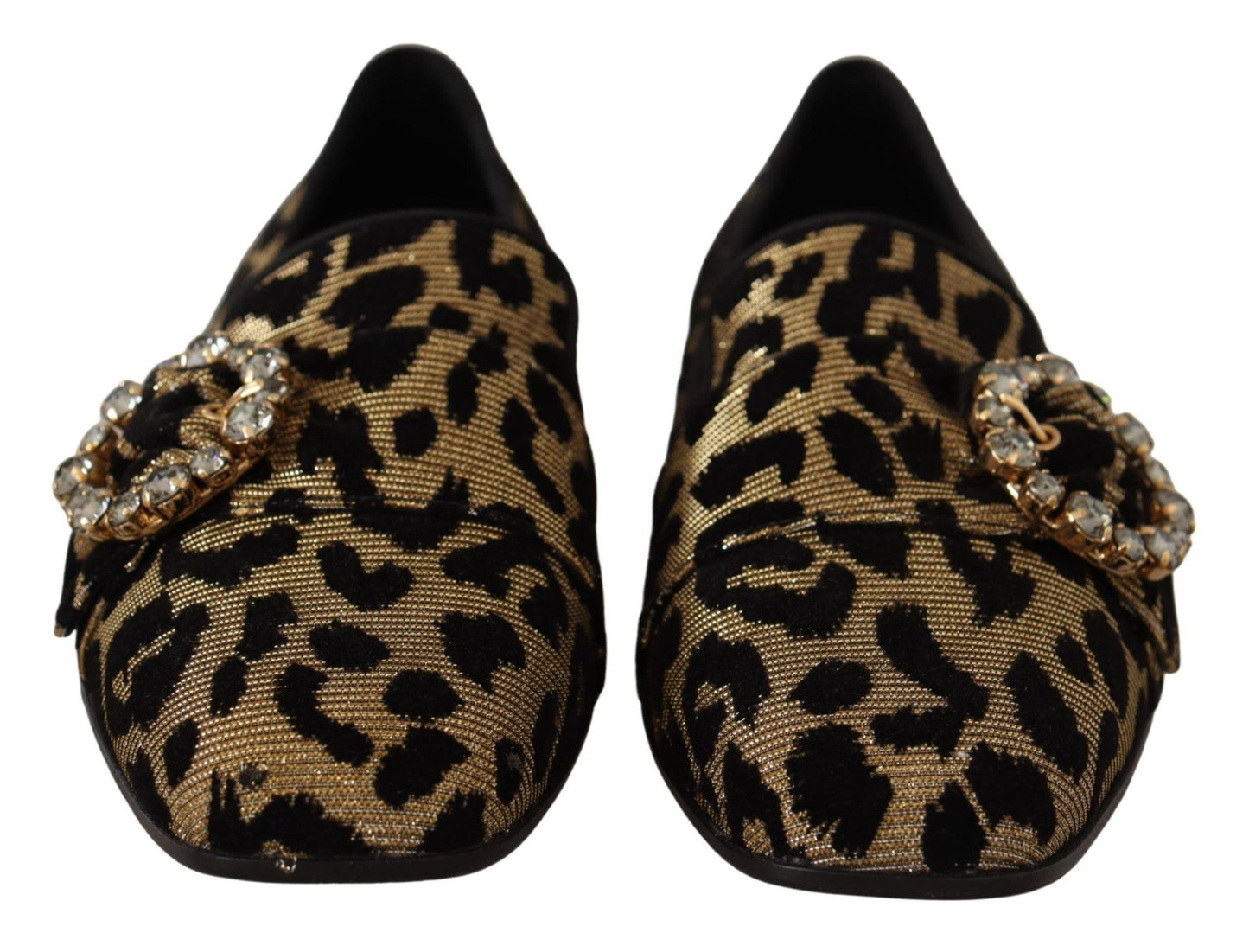Dolce & Gabbana Elegant Leopard Crystal Gem Loafers