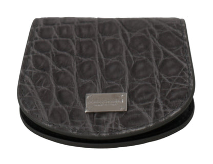 Dolce & Gabbana Exotic Gray Leather Condom Case Wallet