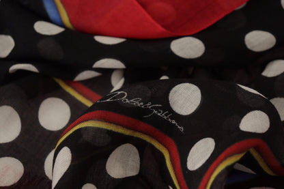 Dolce & Gabbana Multicolor Polka Dots Neck Wrap Shawl Scarf
