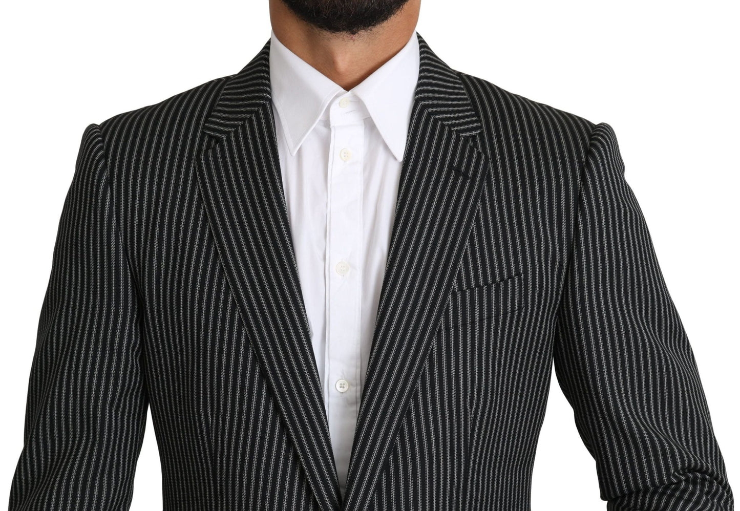 Dolce & Gabbana Elegant Striped Wool-Silk Two-Piece Suit