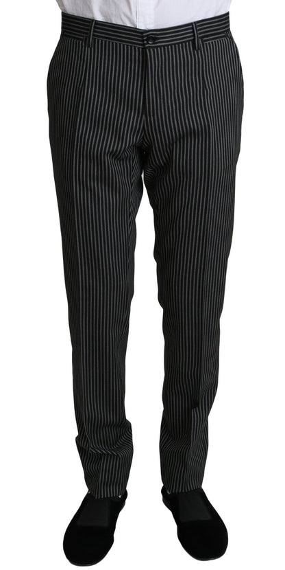 Dolce & Gabbana Elegant Striped Wool-Silk Two-Piece Suit
