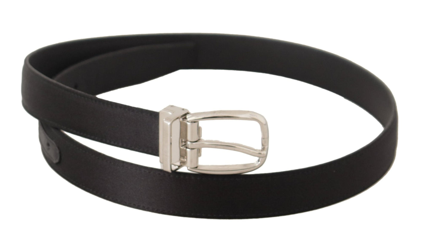 Dolce & Gabbana Elegant Black Leather-Canvas Designer Belt