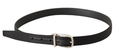 Dolce & Gabbana Elegant Black Leather-Canvas Designer Belt